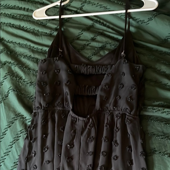 Black Sleeveless Dress with Floral Details - Picture 2 of 3